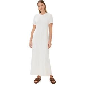 Varley Hattie Maxi Casual Jersey T-Shirt Dress Egret Cream Lounge Tuckernuck XS